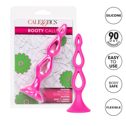 CalExotics Booty Call Silicone Triple Probe Butt Plug - Pink