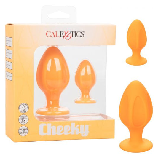 CalExotics Cheeky 2pc Textured Butt Plugs - Orange