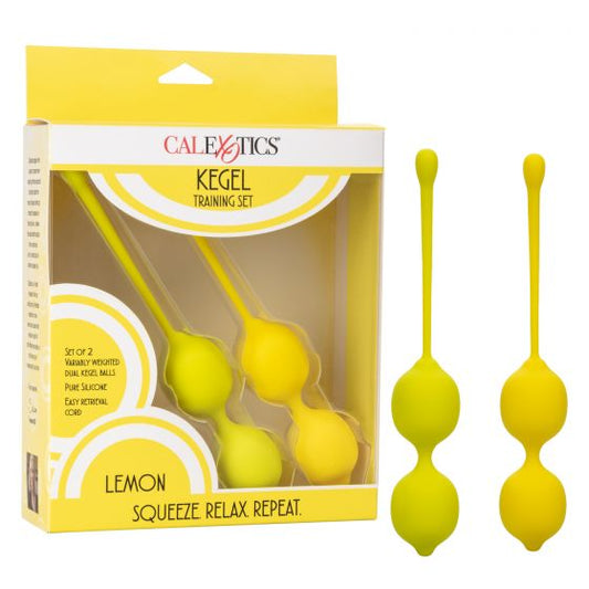 CalExotics Kegel Training 2pc Set - Lemon