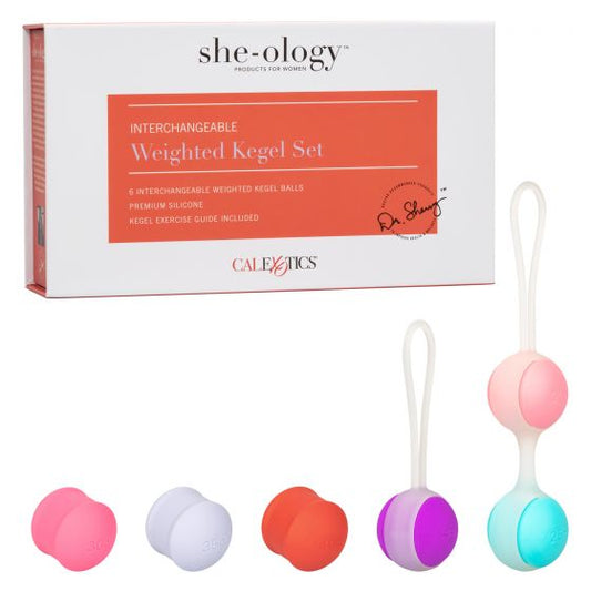 CalExotics They-ology 6pc Interchangeable Weighted Kegel Set