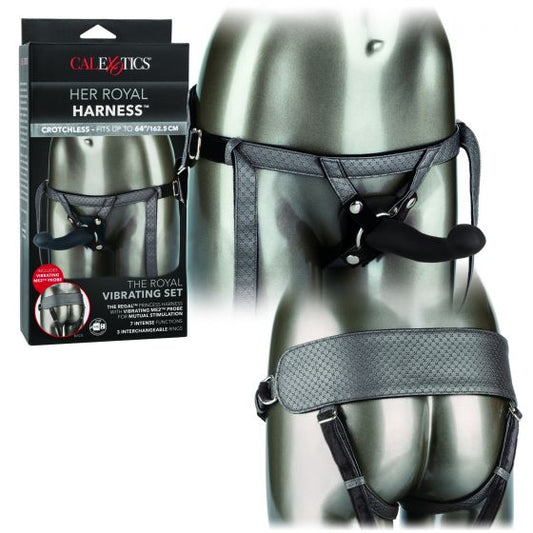 CalExotics Her Royal Harness - The Royal Vibrating Set