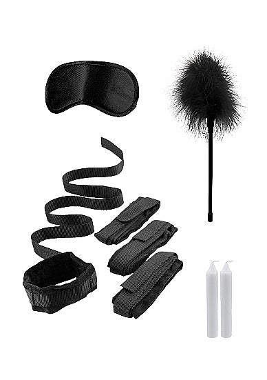 Shots Toys Ouch! Black &amp; White Bed Bindings Restraint Kit - Black