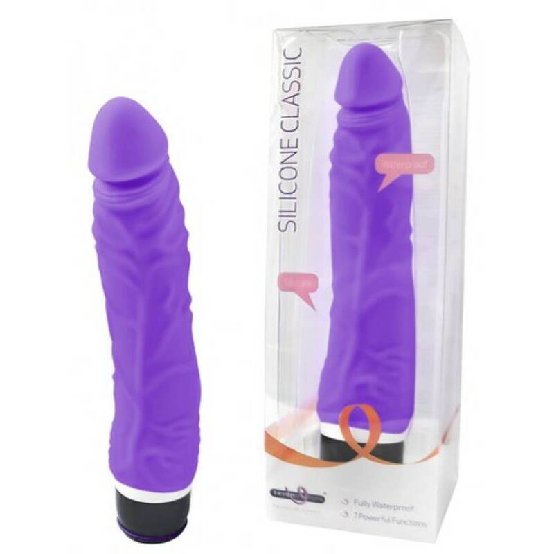 Seven Creations Silicone Classic Thin Veined Vibrator - Purple