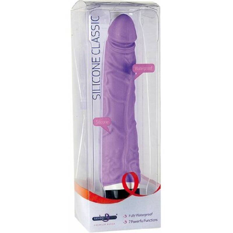 Seven Creations Silicone Classic Thin Veined Vibrator - Purple