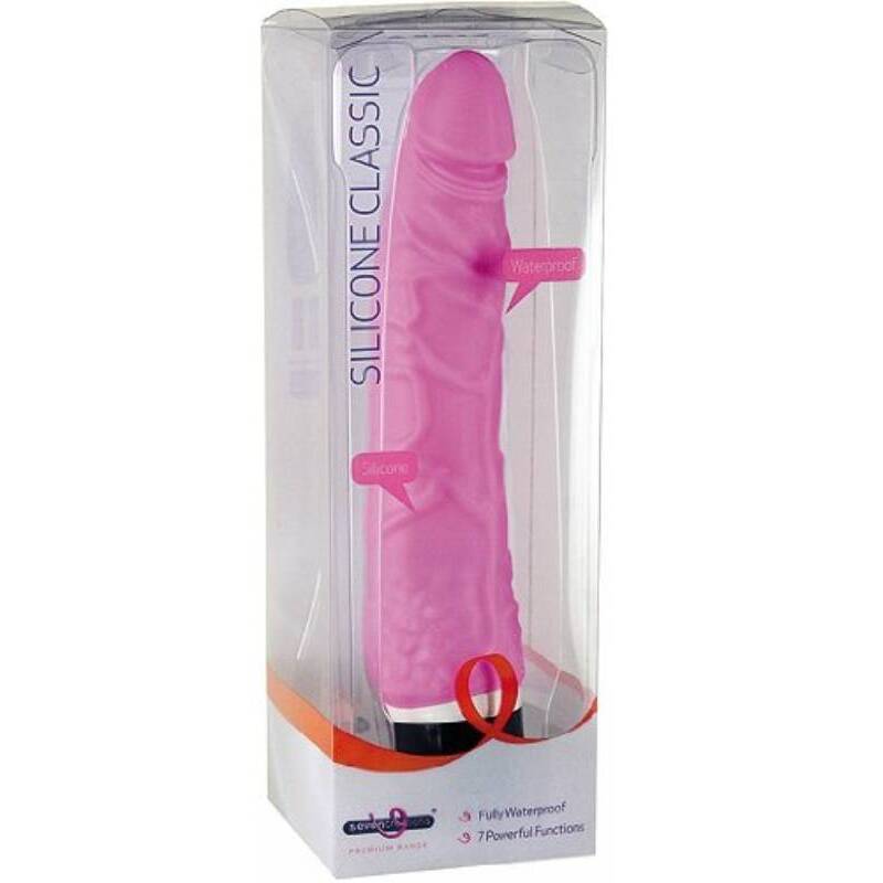 Seven Creations Silicone Classic Thin Veined Vibrator - Pink