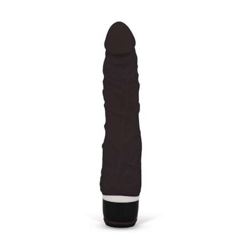 Seven Creations Silicone Classic Thick Veined Vibrator - Black