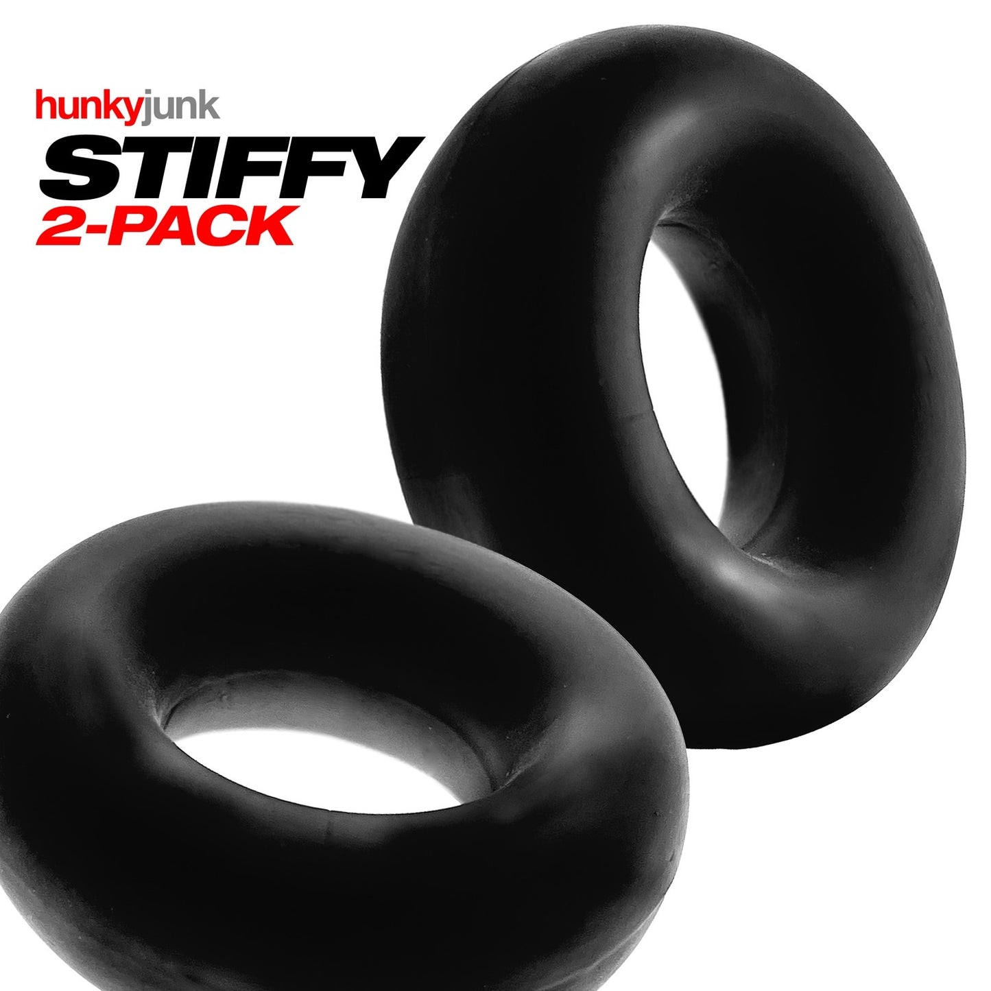 hunkyjunk by Oxballs Stiffy Bulge Cockring 2pk - Tar Ice