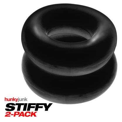 hunkyjunk by Oxballs Stiffy Bulge Cockring 2pk - Tar Ice