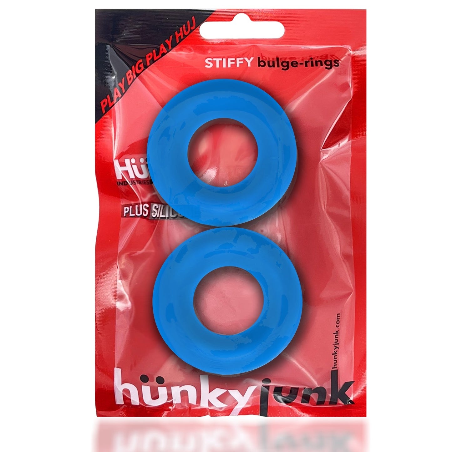 hunkyjunk by Oxballs Stiffy Bulge Cockring 2pk - Teal Ice