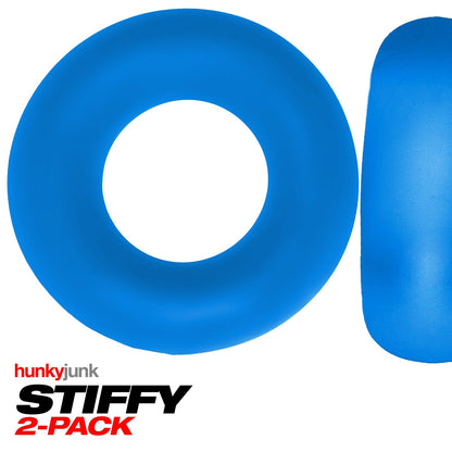 hunkyjunk by Oxballs Stiffy Bulge Cockring 2pk - Teal Ice