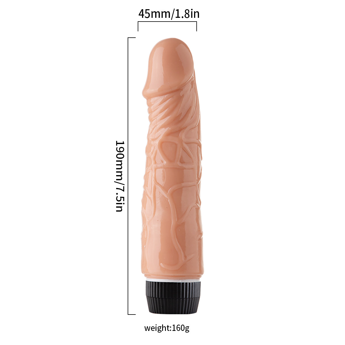 Lance's Cock QSDZ-003 Ultra Realistic Vibrating 7.3'' Dildo - Light