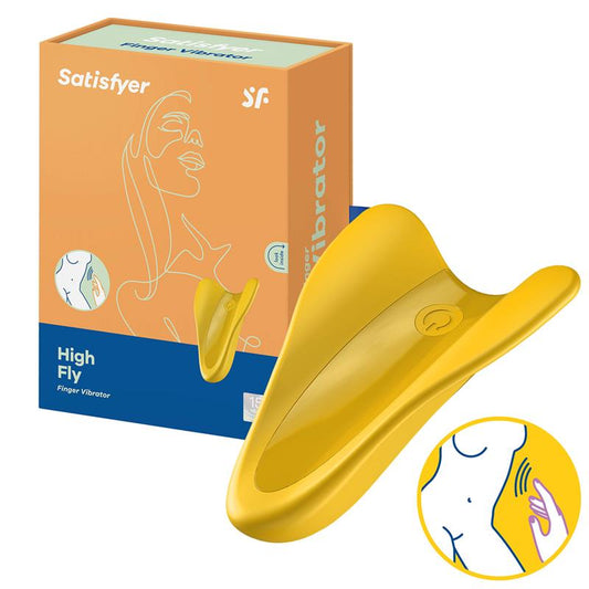 Satisfyer High Fly Rechargeable Finger Vibrator - Yellow